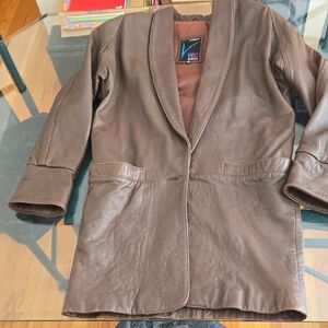 Yves Saint Laurent Rich Brown Leather Jacket